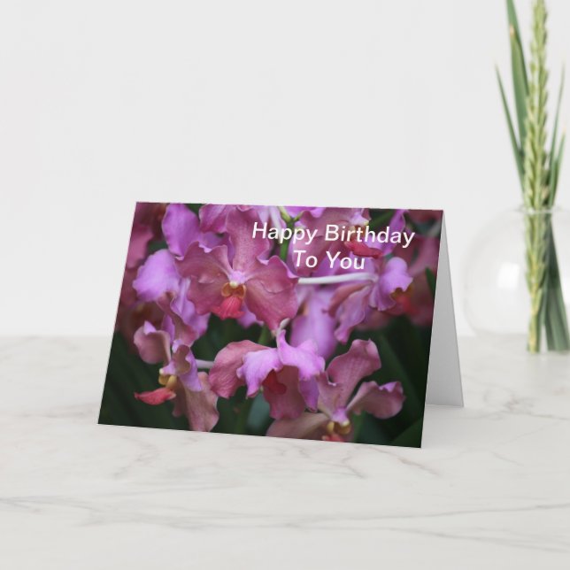 Carte d'anniversaire Mauve Singapore Orchid (Devant)