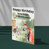 Carte d'anniversaire médiévale Chevalier