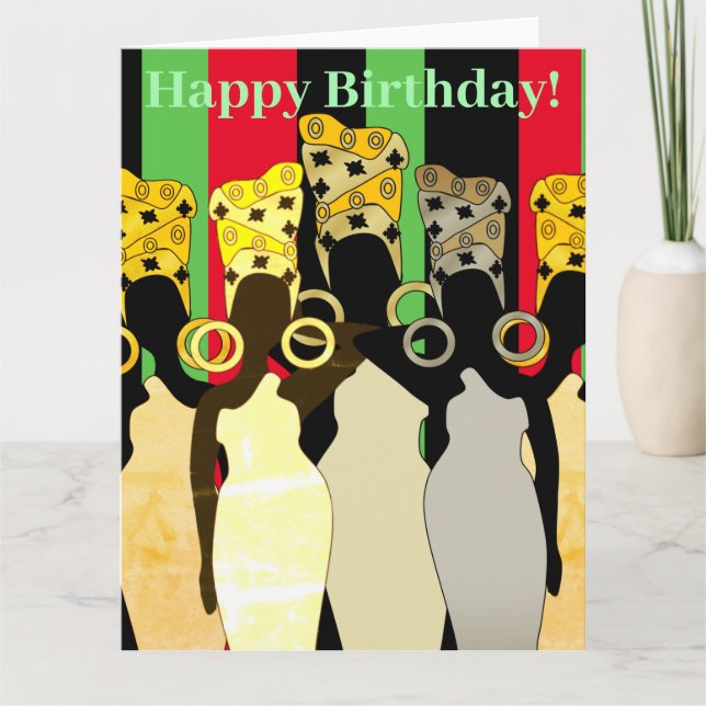 Carte d'anniversaire Melanin Queen African America (Devant)