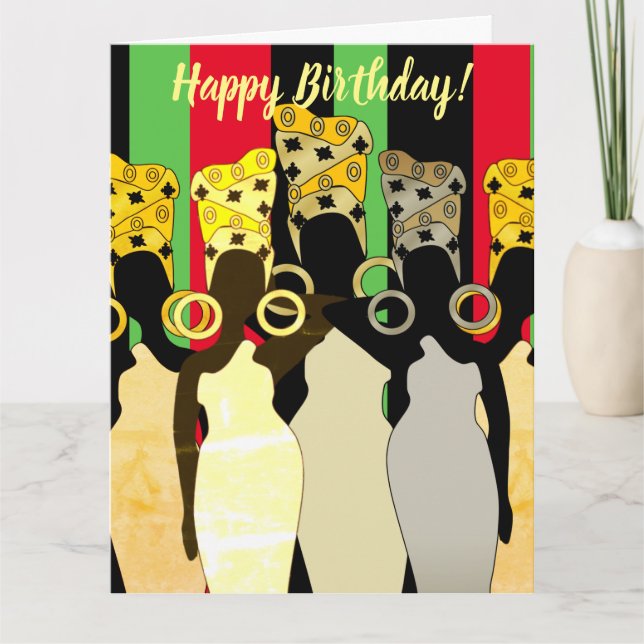 Carte d'anniversaire Melanin Queen African America (Devant)
