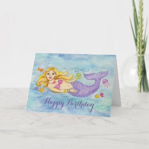 Carte d'anniversaire Mermaid