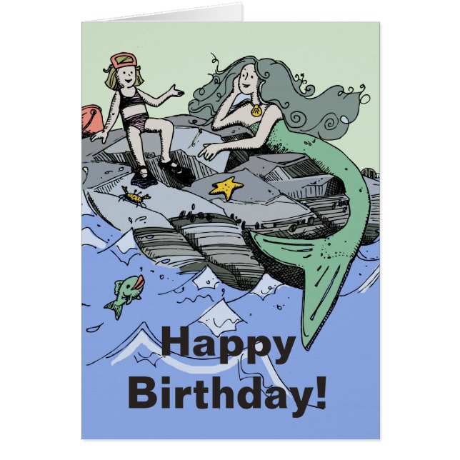 Carte d'anniversaire Mermaid Beach (Devant)