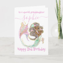 Carte d'anniversaire Mermaid Nautical