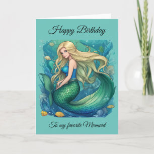 Carte d'anniversaire Mermaid par Babe Monet Art