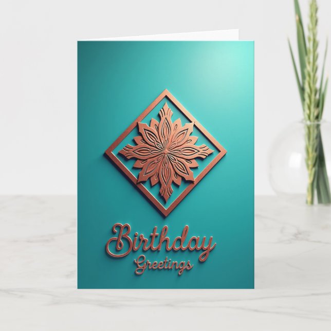 Carte d'anniversaire Metallic Bloom (Devant)