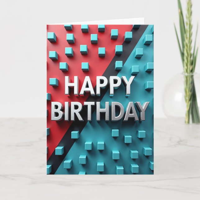 Carte d'anniversaire métallique (Devant)