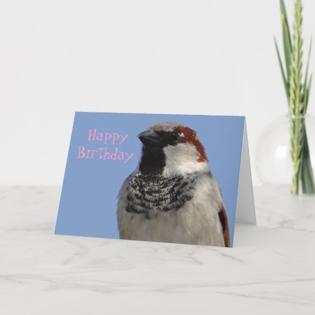Carte d'anniversaire mignon petit oiseau (Devant)