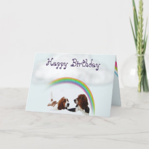Carte d'anniversaire mignonne avec Basset Hounds e