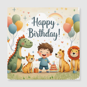Carte d'anniversaire mignonne avec des animaux et
