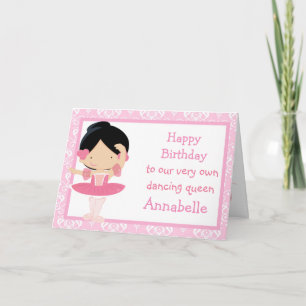 Carte d'anniversaire mignonne Black Haired Balleri