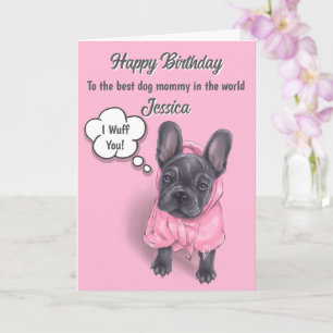 Carte d'anniversaire mignonne de Bouledogue França