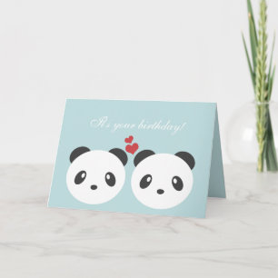 Carte d'anniversaire mignonne de panda