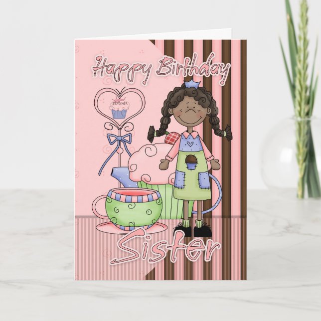 Carte d'anniversaire mignonne de soeur - petits (Devant)