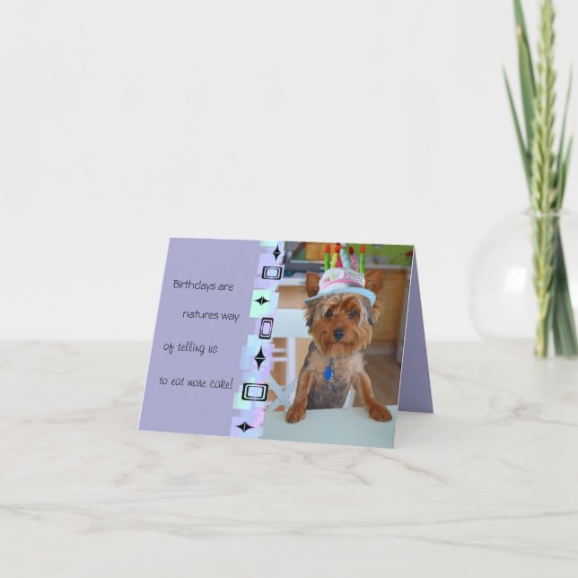 Carte d'anniversaire mignonne de Yorkie (Devant)
