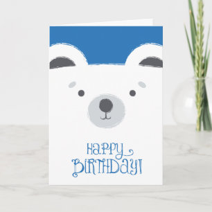 Carte d'anniversaire mignonne d'ours blanc