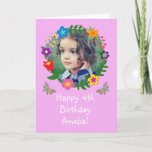 Carte d'anniversaire mignonne Enfants Filles Papil