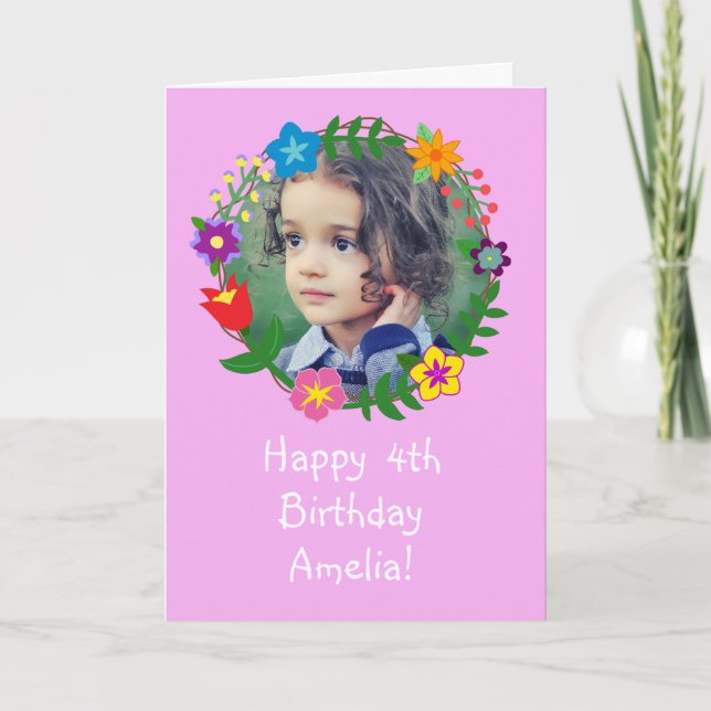Carte d'anniversaire mignonne Enfants Filles Photo (Devant)