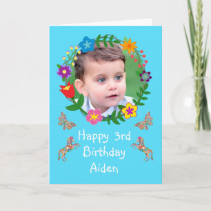 Carte d'anniversaire mignonne Enfants Photo Papill