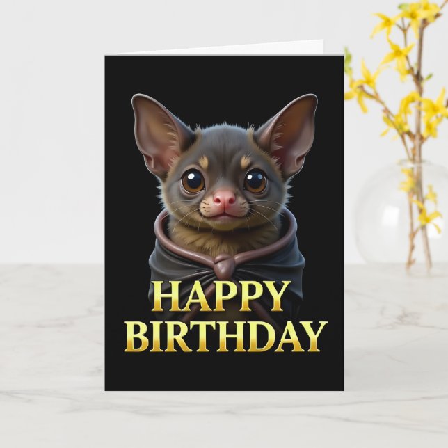 CARTE D'ANNIVERSAIRE MIGNONNE ET AUDACIEUSE DE CHA (Fleur jaune)