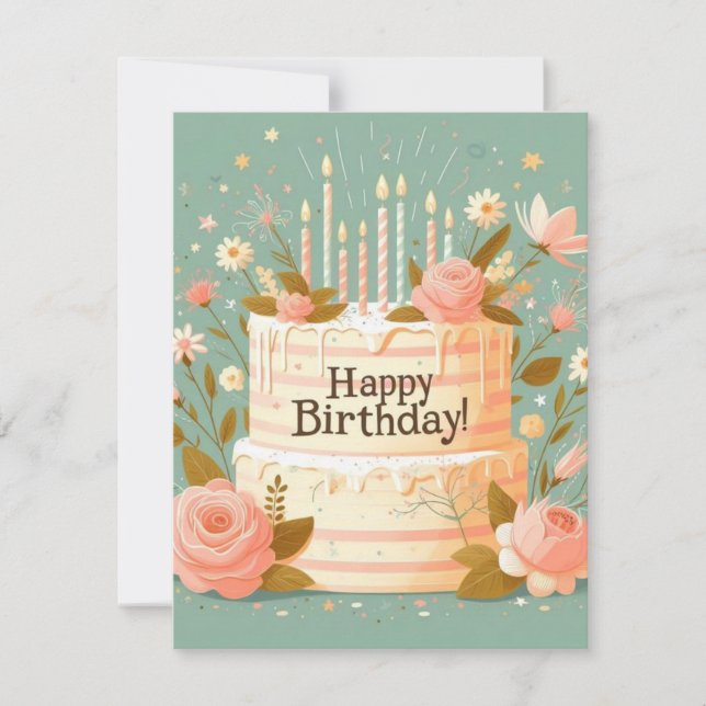 Carte d'anniversaire mignonne et drôle (Devant)