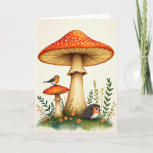 Carte d'anniversaire mignonne Fungi Woodland