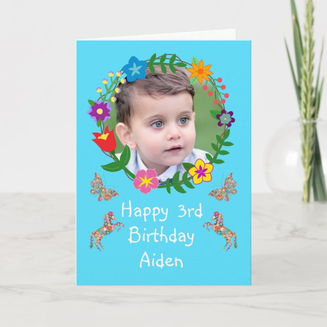 Carte d'anniversaire mignonne Photo d'enfants Papi (Devant)