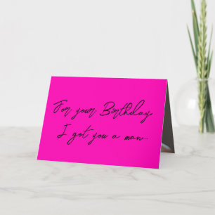 Carte d'anniversaire mignonne rose amusant homme b