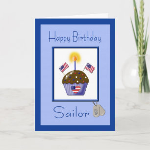 Carte d'anniversaire militaire de marin