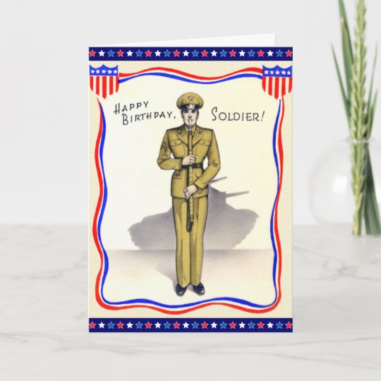 Carte D Anniversaire Militaire Vintage Zazzle Fr