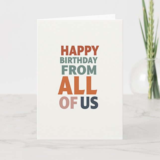 Carte d'anniversaire Minimalist Text Collective (Devant)
