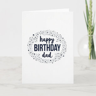 Carte d'anniversaire minimaliste à pois pour papa