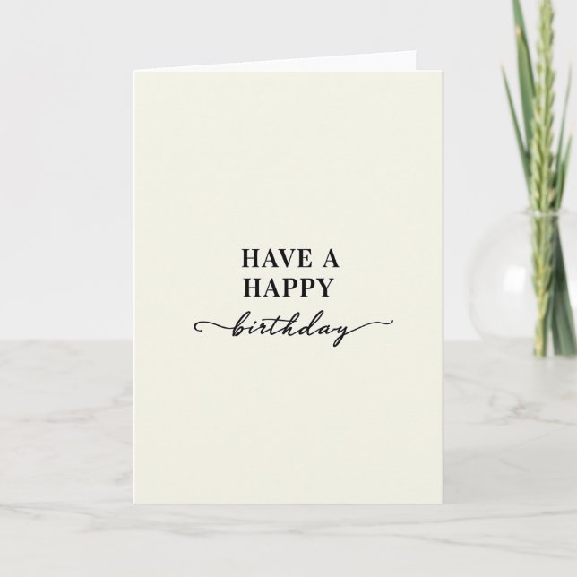 Carte d'anniversaire minimaliste crémeuse (Devant)