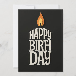 Carte d'anniversaire minimaliste de la flamme des 