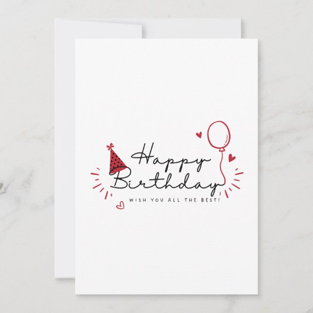 Carte d'anniversaire minimaliste joyeux anniversai (Devant)