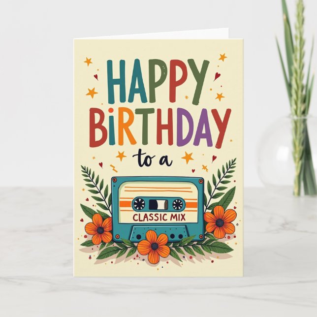 Carte d'anniversaire Mixtape Classique (Devant)
