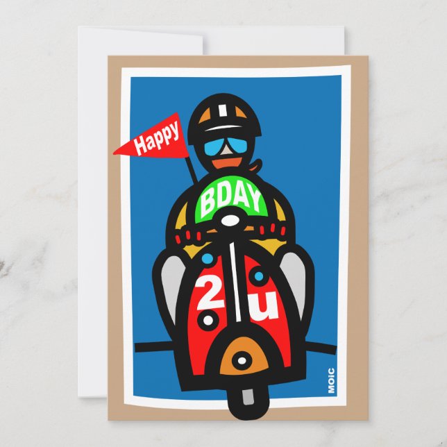 Carte d'anniversaire Mod Scooter (Devant)