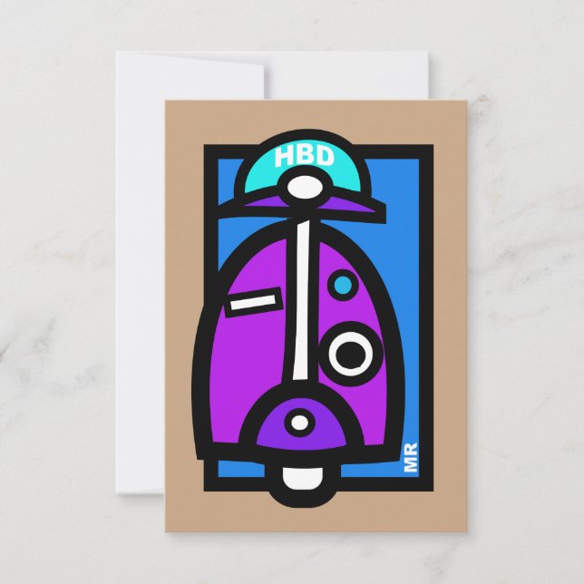 Carte d'anniversaire Mod Scooter (Devant)