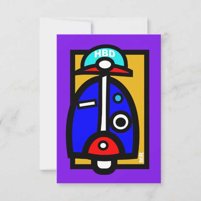 Carte d'anniversaire Mod Scooter (Devant)