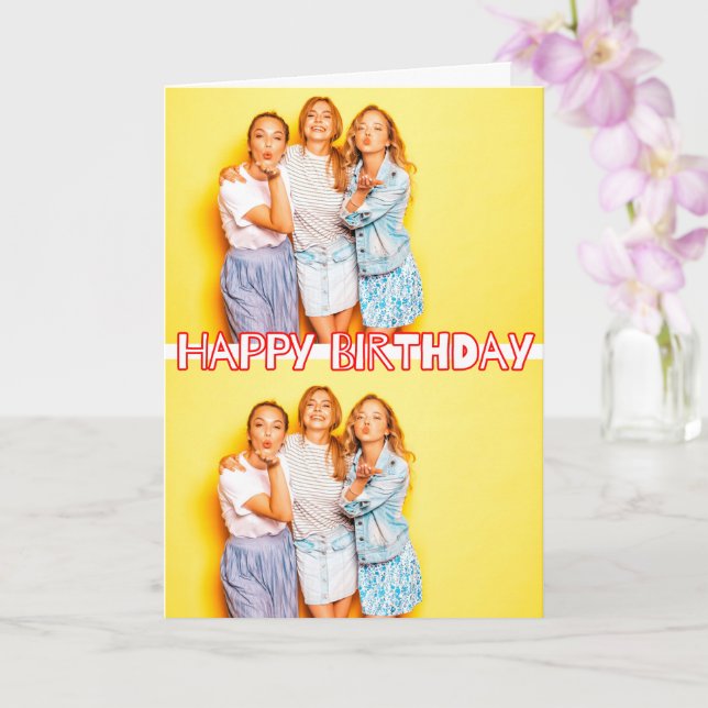 Carte d'anniversaire modèle personnalisable avec 2 (Orchidée)