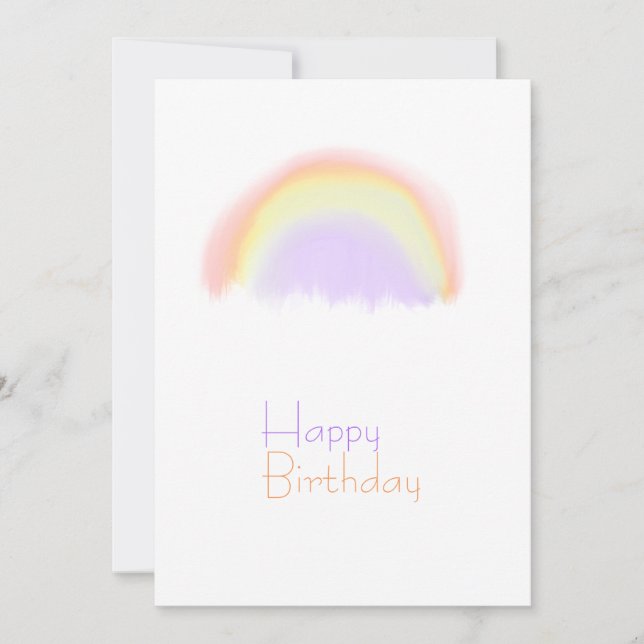 Carte d'anniversaire moderne aquarelle arc-en-ciel (Devant)