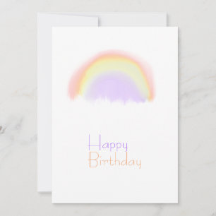 Carte d'anniversaire moderne aquarelle arc-en-ciel