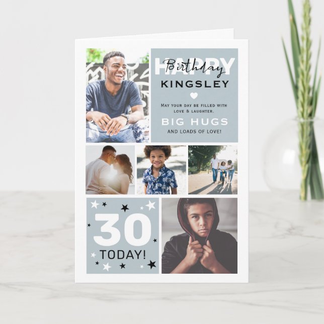 Carte d'anniversaire moderne avec grille et texte (Devant)