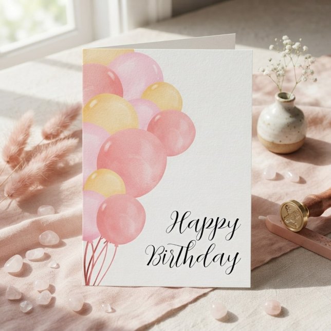 Carte d'anniversaire moderne colorée avec ballons  (Créateur téléchargé)