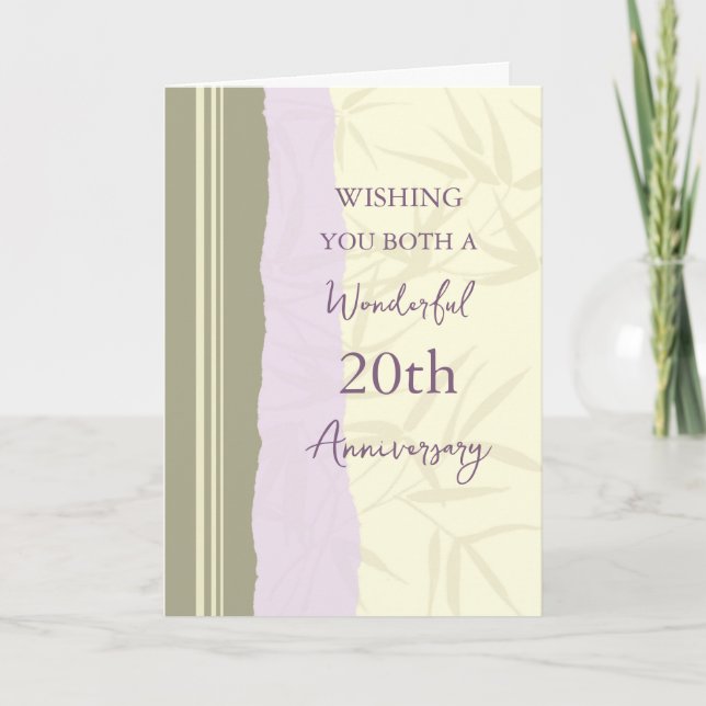 Carte d'anniversaire moderne du 20e Mariage (Devant)