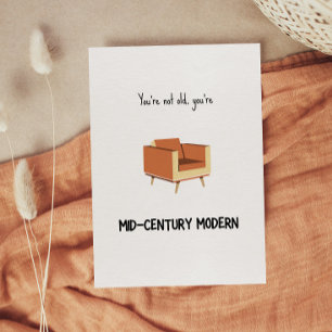 Carte d'anniversaire moderne du milieu du siècle a