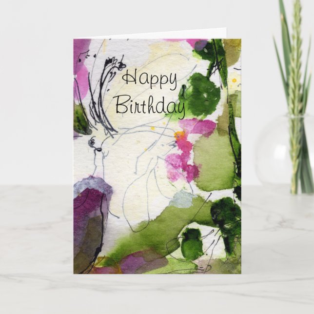 Carte d'anniversaire moderne et personnalisable aq (Devant)