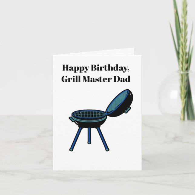 Carte d'anniversaire moderne Grill Master Heureux  (Devant)