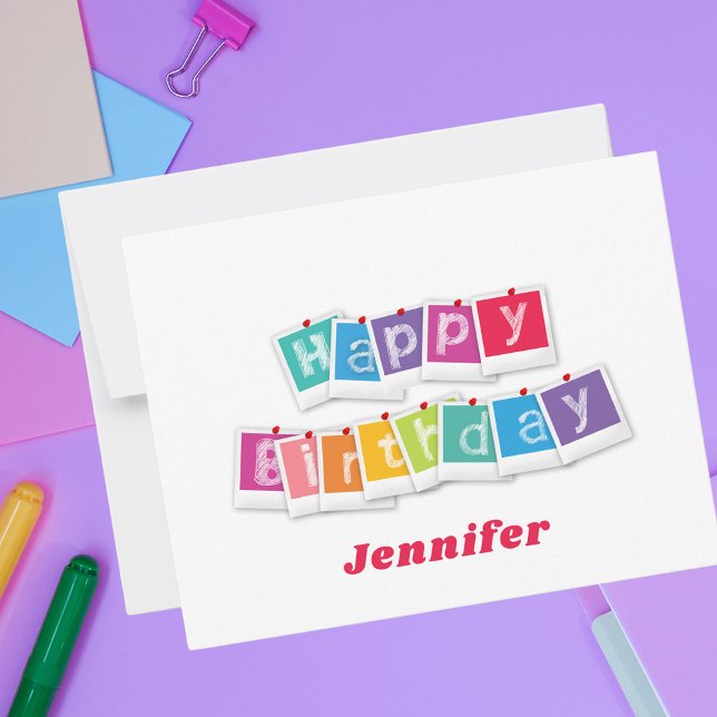 Carte d'anniversaire moderne simple et colorée (Créateur téléchargé)