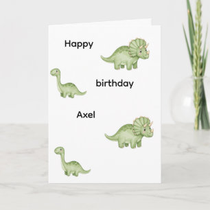 carte d'anniversaire modifiable dinosaure vert jur
