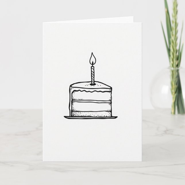 Carte d'anniversaire monochrome classique (Devant)
